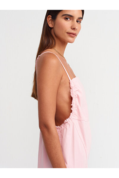 Dilvin 71031 Pink Jumpsuit - Drawstring Detail