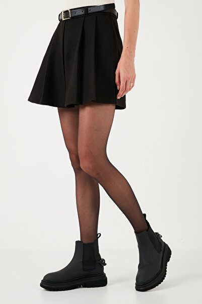 Lela Standard Fit Pleated Winter Mini Shorts Skirt - Shorts Skirt 611Sr00016