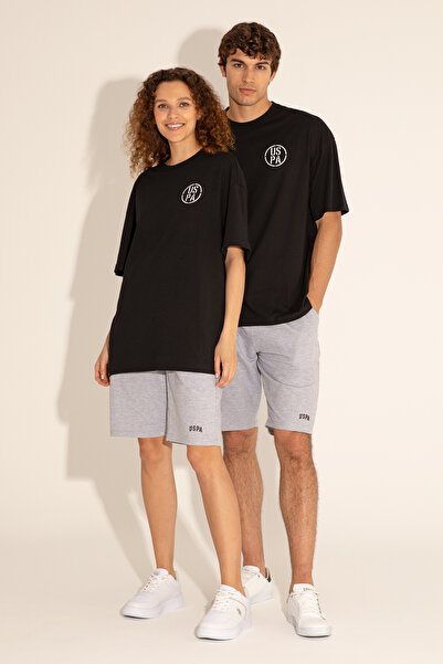 U.S. Polo Assn. Ανδρικό μαύρο μπλουζάκι 50289283 -VR046