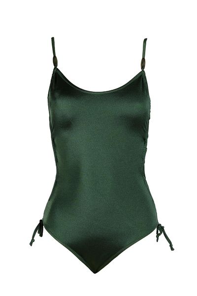 Endeep Green Thin Strap Tunnel Swimsuit - Women's Accessory