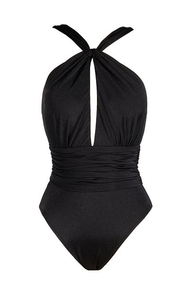 Endeep Black Swimsuit - Women's, Gather Detailed