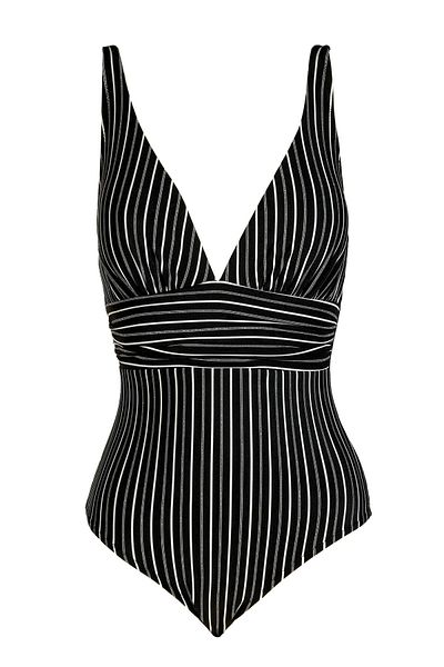 Endeep Black V-Neck Draped - Recovery Women's Swimsuit