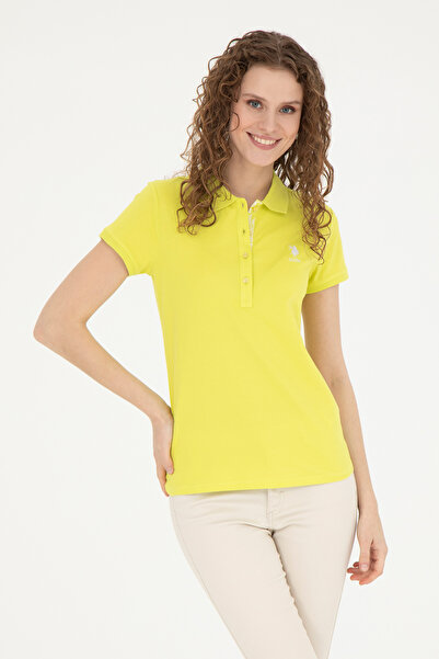 U.S. Polo Assn. Γυναικείο μπλουζάκι με λαιμόκοψη πόλο σε πράσινο φιστικί χρώμ...