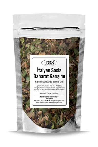TOS The Organic Spices İtalyan Sosis Baharat Karışımı 100 gr Italian Sausage ...