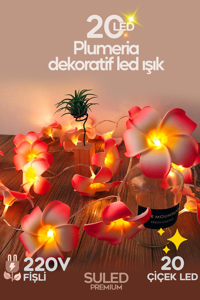 SULED Plumeria Çiçeği Dekoratif Led Işık Ambiyans Ortam Aydınlatması ve Süsleme Ledleri
