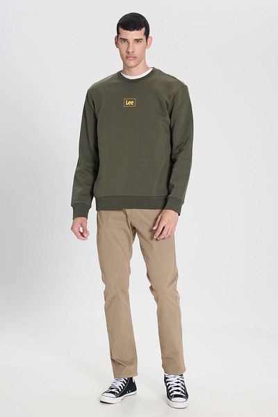Lee Černá mikina Regular Fit Crew Neck Neck