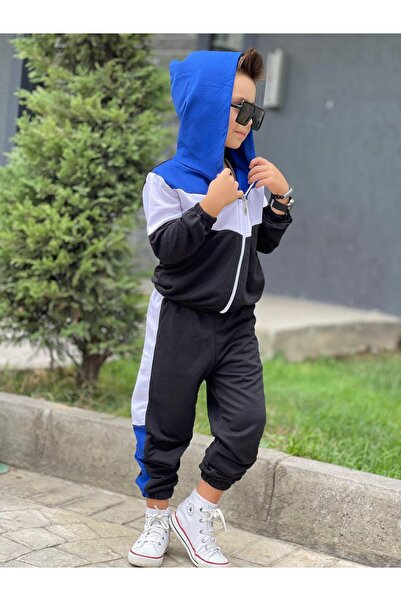 KOKOŞ BEBEK Blue Fashion Style Tracksuit Set