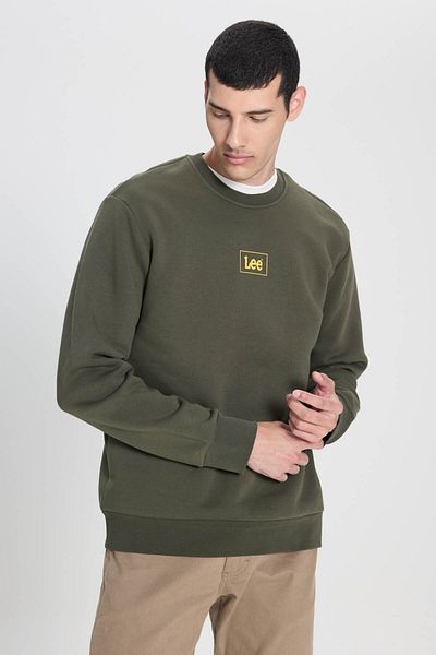 Lee Černá mikina Regular Fit Crew Neck Neck