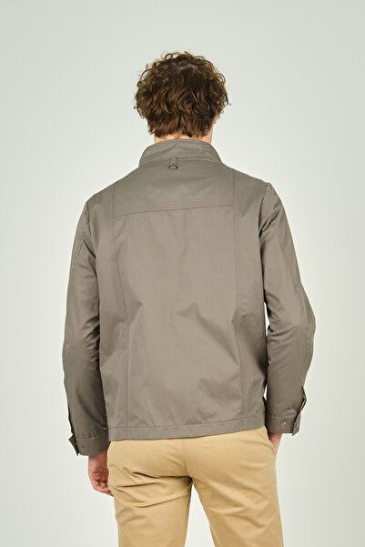 daynax Ανδρικό γιακά δικαστή με λεπτομέρεια τσέπης με φερμουάρ εποχιακό αθλητικό παλτό 4600 πράσινο