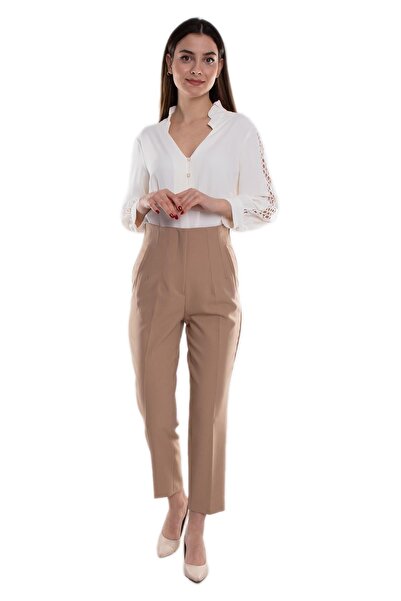 AYHAN 70125 Beli Pensli Yüksek Bel Kumaş Pantolon