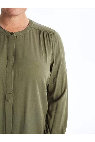 LC Waikiki LCW Grace Haki Kadın Hakim Yaka Düz Bluz