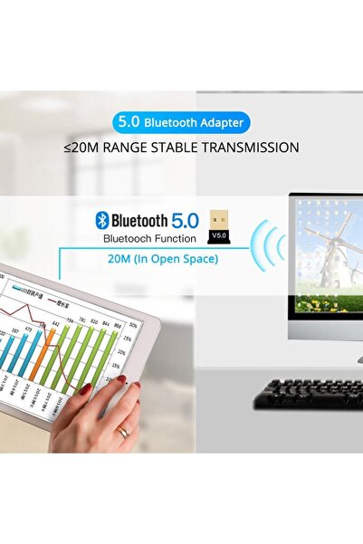 Derwell Yeni 2026 Usb Bluetooth 5.0 Adaptörü Verici Alıcı Ses Bluetooth Dongle Kablosuz Usb Adaptörü