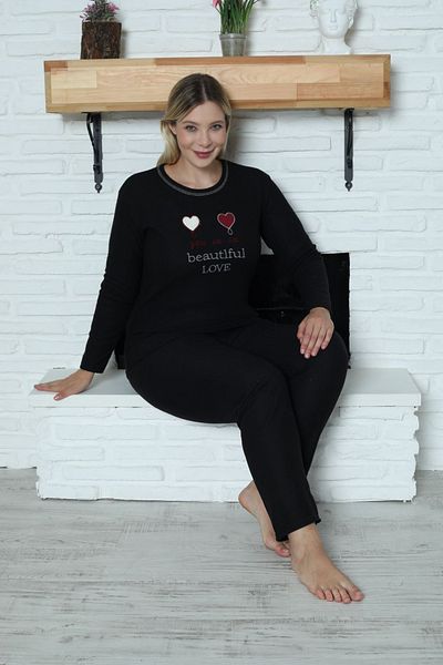 DPARİS Set de pijamale interlock de mărime mare
