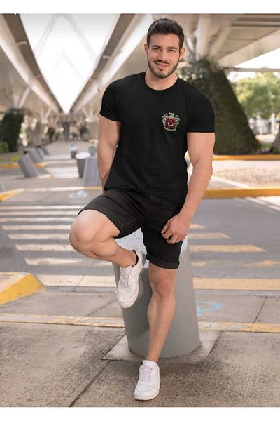 DogFish Simbol lup gri TURCIA și steagul TURCĂ Tricou cu imprimeu lup, 100% bumbac, cu croiala normală