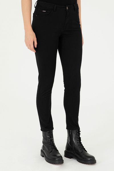 U.S. Polo Assn. Women's Black Canvas Trousers 50290499 -Vr046