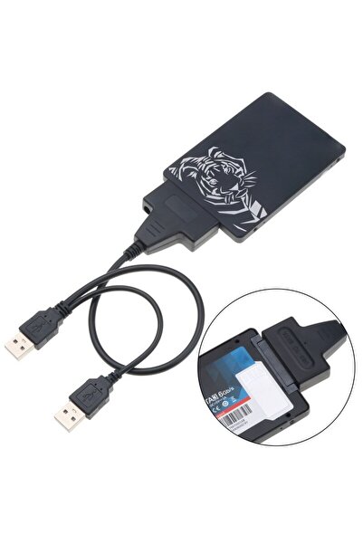Derwell Yeni Çift Usb 2.0 Sata 22 Pin 2.5 Inç Sabit Disk Hdd Adaptörü Dönüştü...