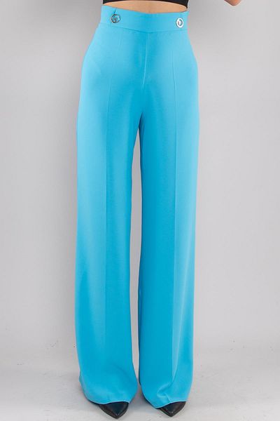 AYHAN 7512 Pantaloni crep cu picioare largi