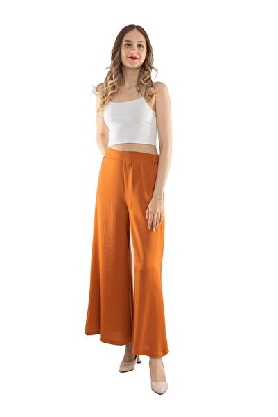 Vitrin 7265 Beli Lastikli Bol Paça Kristal Kumaş Kadın Pantolon