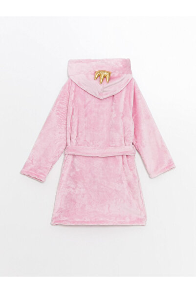 LC Waikiki Pink Hooded Girls' Dressing Gown