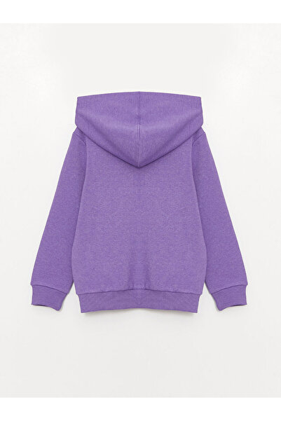 LC Waikiki Kapüşonlu Basic Uzun Kollu Kız Çocuk Fermuarlı Sweatshirt