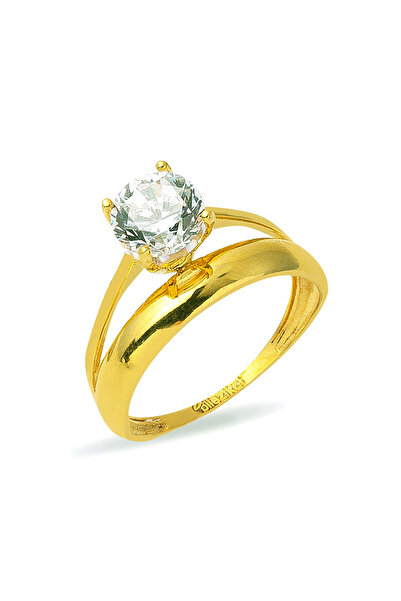 Bilezikci 14 Ayar Altın Tektaşlı Alyans Yüzük