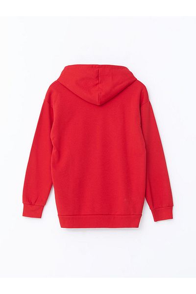 LC Waikiki Lcw Kids Red Hooded Girls' Sweatshirt