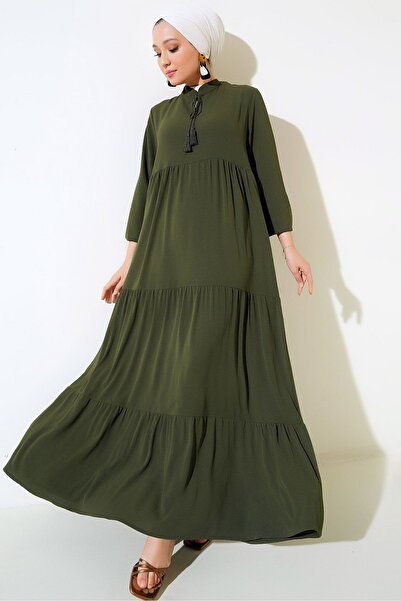 Ottawe Dik Hakim Yaka Yakası Püsküllü Bağcıklı Uzun Lastikli Kol Likralı Esne...