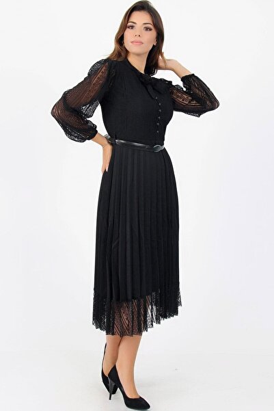 Ottawe Bisiklet Yaka Yakası Kurdele Bağlamalı Uzun Kollu Kemerli Düğmeli Pili...