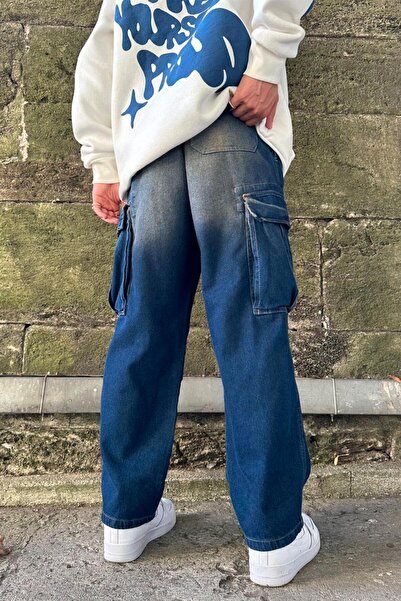 HAFKAGİYİM eskitme Vintage Eskitme GD Cropped Baggy Pantolon