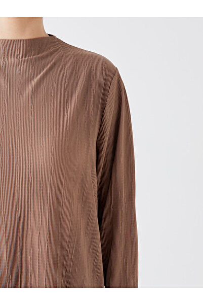 LC Waikiki Túlméretes női tunika - állógallér, tömör hosszú ujjú