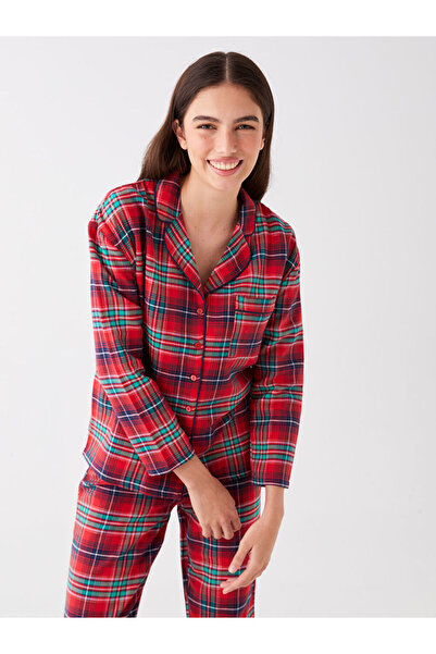 LC Waikiki Gömlek Yaka Ekose Kadın Pijama Takımı