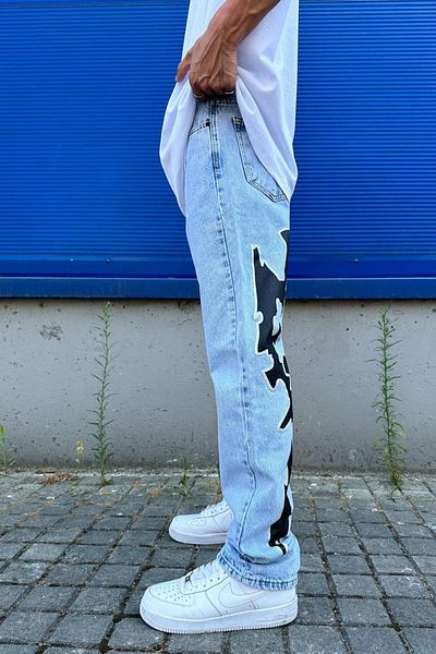 HAFKAGİYİM Ice Blue Neon Chaos Night φαρδύ παντελόνι
