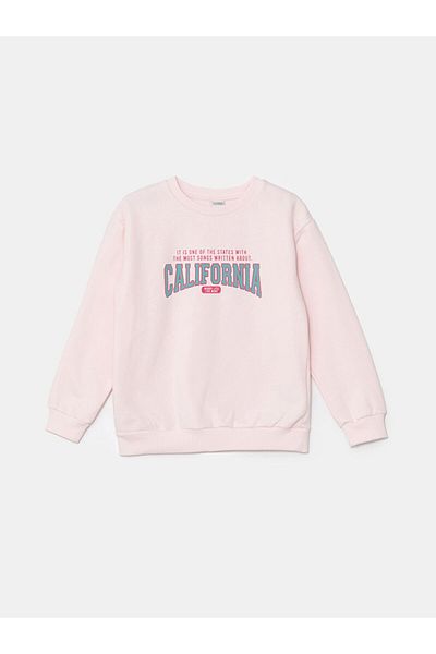 LC Waikiki Crew Neck Printed Girl's Sweatshirt