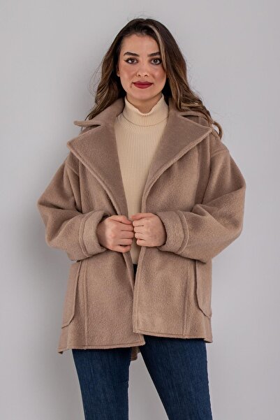 Vitrin 8027 Keçe Cepli Uzun Yaka Ceket