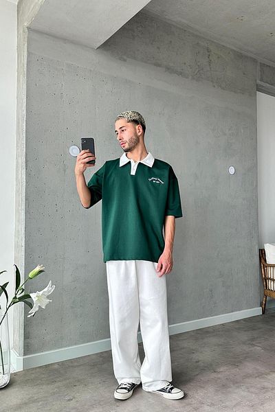 HAFKAGİYİM ΠΡΑΣΙΝΟ μπλουζάκι Polo Neck Sailing PH Oversize