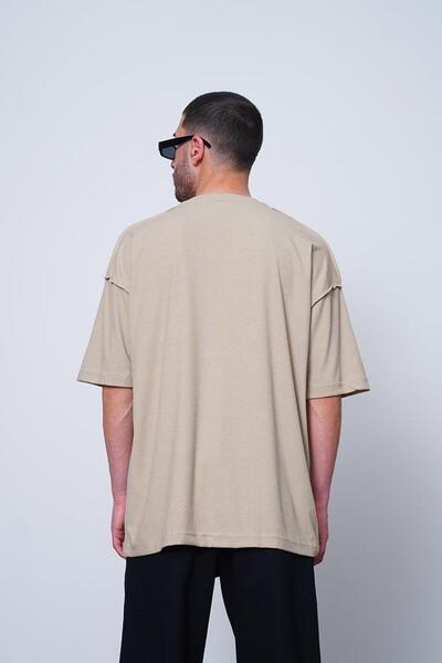 HAFKA Krem Fitilli Another Level MH Oversize Tişört