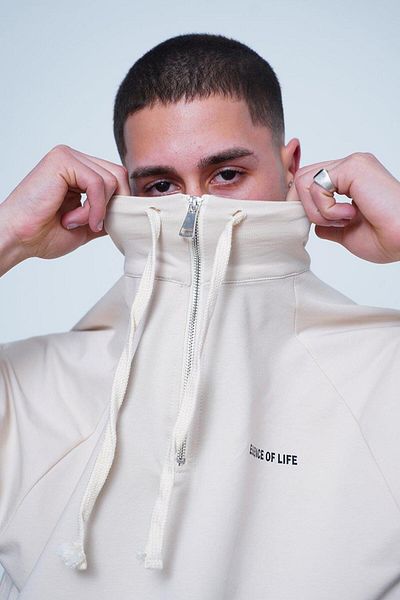 HAFKAGİYİM Μπλουζάκι με κρεμ φερμουάρ EE Oversize Polo Neck