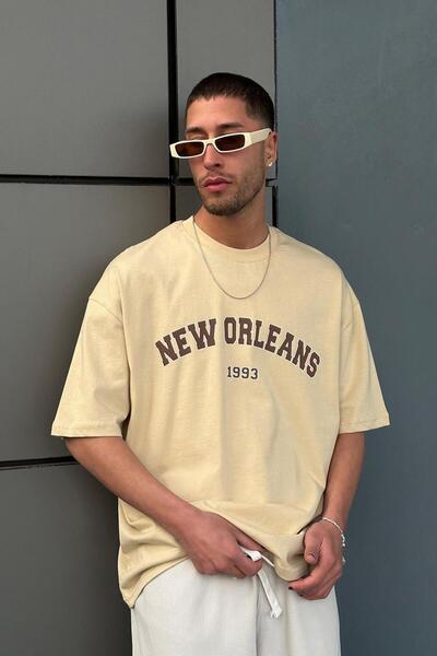 HAFKAGİYİM Κρέμα New Orleans 01 PM Oversize T-Shirt