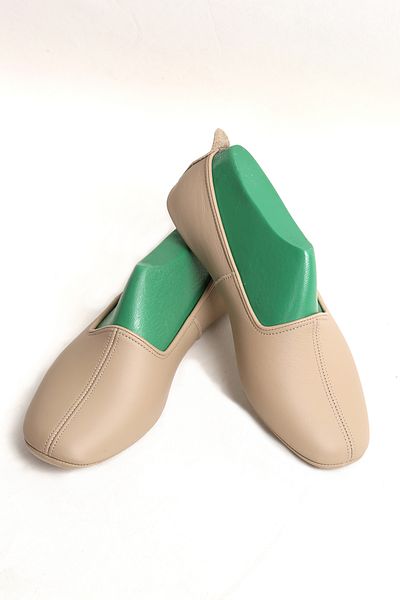 DeriPatiğim 100% Genuine Calfskin Cream? Cotton Lined - Tavaf Booties & Home Booties
