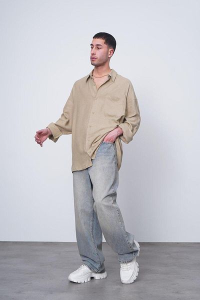 HAFKAGİYİM Πουκάμισο Toprak Basic μακρυμάνικο 1A CH Oversize