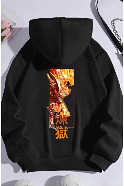 JoneBase قاتل الشياطين: سويت شيرت قطني كبير الحجم مطبوع للجنسين من Kimetsu No...