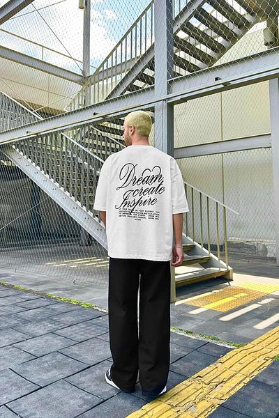 HAFKAGİYİM ΛΕΥΚΟ Dream Inspire OUTPLENTY PREMIUM Μπλουζάκι Oversize