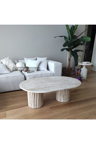 ENESES Orta Sehpa 120x70cm Doğal Traverten