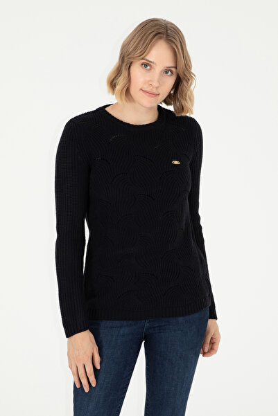 U.S. Polo Assn. Kadın Lacivert Bisiklet Yaka Kazak 50293054-VR033