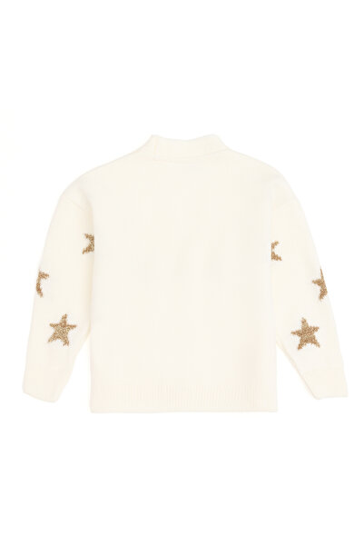 U.S. Polo Assn. Girl's Cream V-Neck Knitwear Cardigan 50293107-Vr071