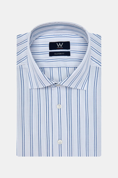 W Collection Mavi Gri Gömlek