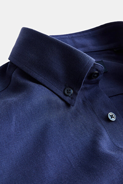 W Collection LACİVERT SOFT YAKA GÖMLEK