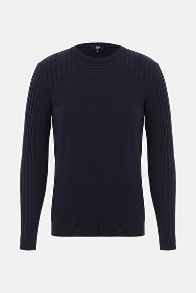 W Collection Dark Blue Viscos/Polyamide Knitwear Pullover