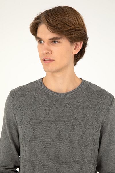 U.S. Polo Assn. Men's Gray Melange Sweater 50293023 -Vr086