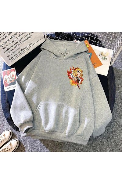 Massgai Rengoku Unisex Oversize Hooded Sweatshirt - Back Print Design